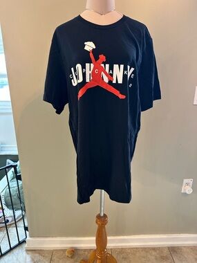 Johnny Cupcakes Black Tee with Red & White Graphic